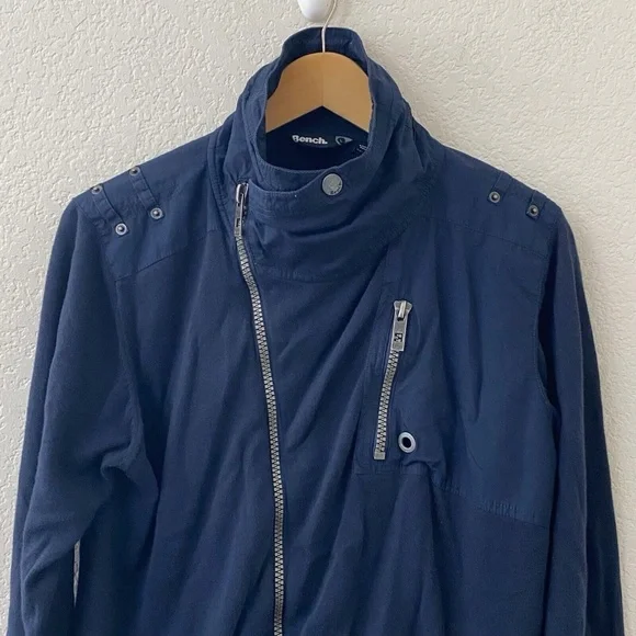 Bench Sweater Cardigan Jacket Mens Size Large Navy Blue Full Zip - Picture 2 of 6